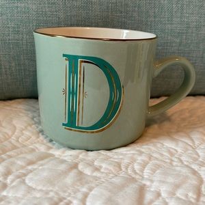 Opalhouse stoneware “D” mug teal